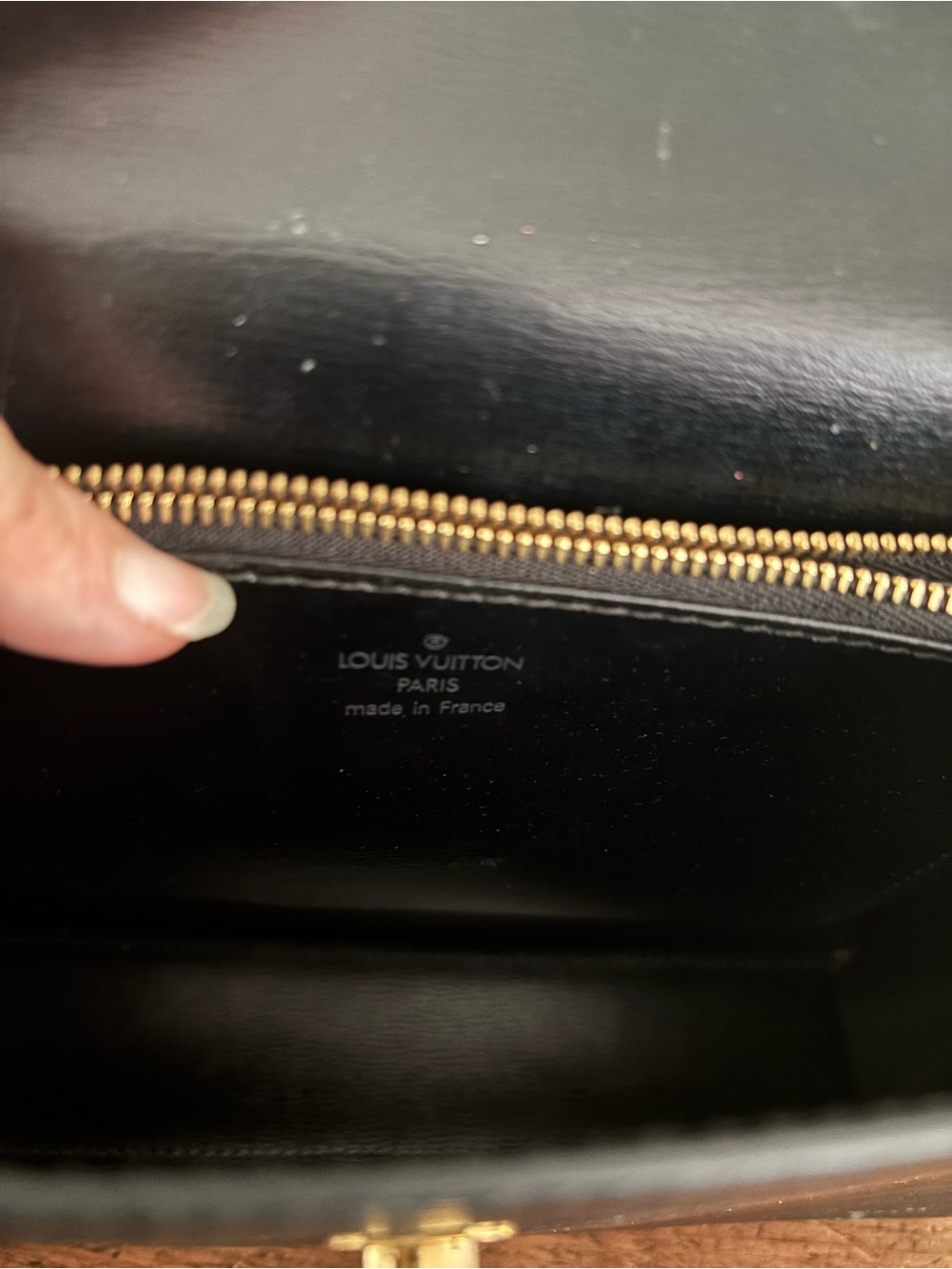 Authentic Louis Vuitton Black Epi Leather Malesherbes Handbag with brass hdwre - Picture 10 of 16